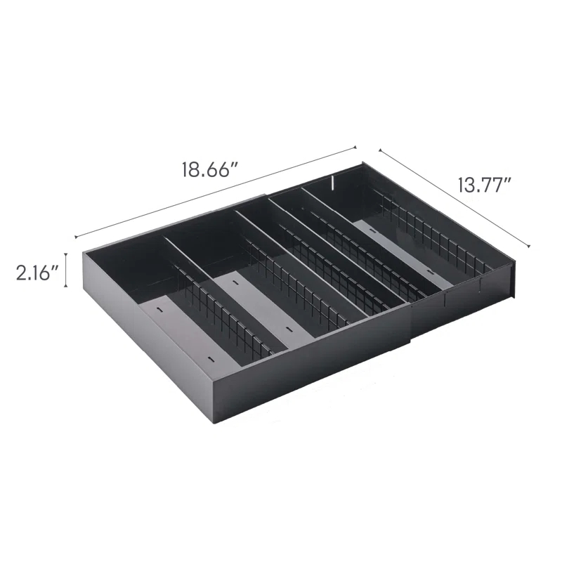 Yamazaki Home Yamazaki Home Expandable Cutlery Kitchen Utensils Storage Multi-Compartment Silverware Organizer