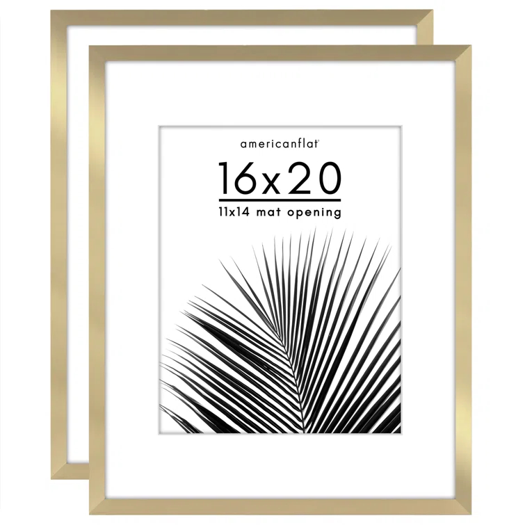 Americanflat Americanflat Picture Frame - Set of 2 - Frame with Mat - Polished Plexiglass
