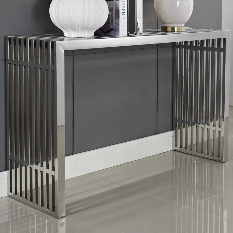 Modway Stainless Steel Modern Gridiron Console Table by Modway