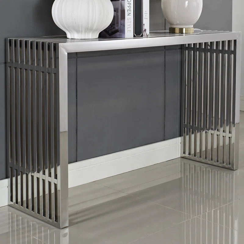 Modway Stainless Steel Modern Gridiron Console Table by Modway