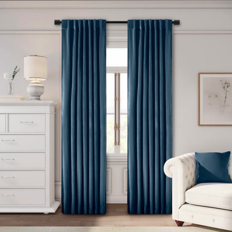 Everly Quinn Premium Velvet Myreon Solid Color Blackout Thermal Rod Pocket Single Curtain Panel Liner