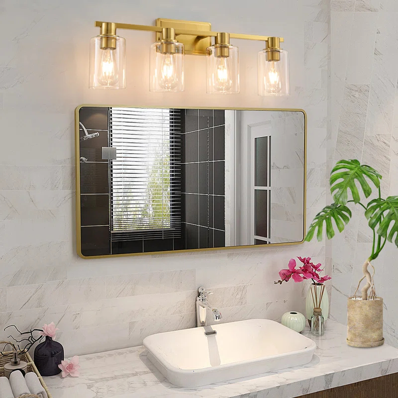 4 - Light Dimmable Vanity Light Mirror Headlights