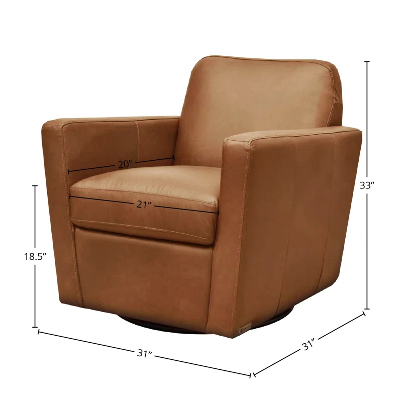 Eclectic Home Monty Leather Swivel Club Chair