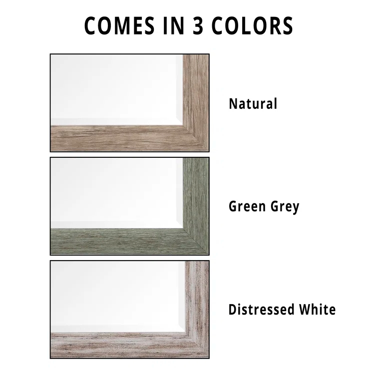 Highland Dunes Lindberg Rectangle Full Length Mirror, Faux Wood Farmhouse Mirror, Floor Mirror