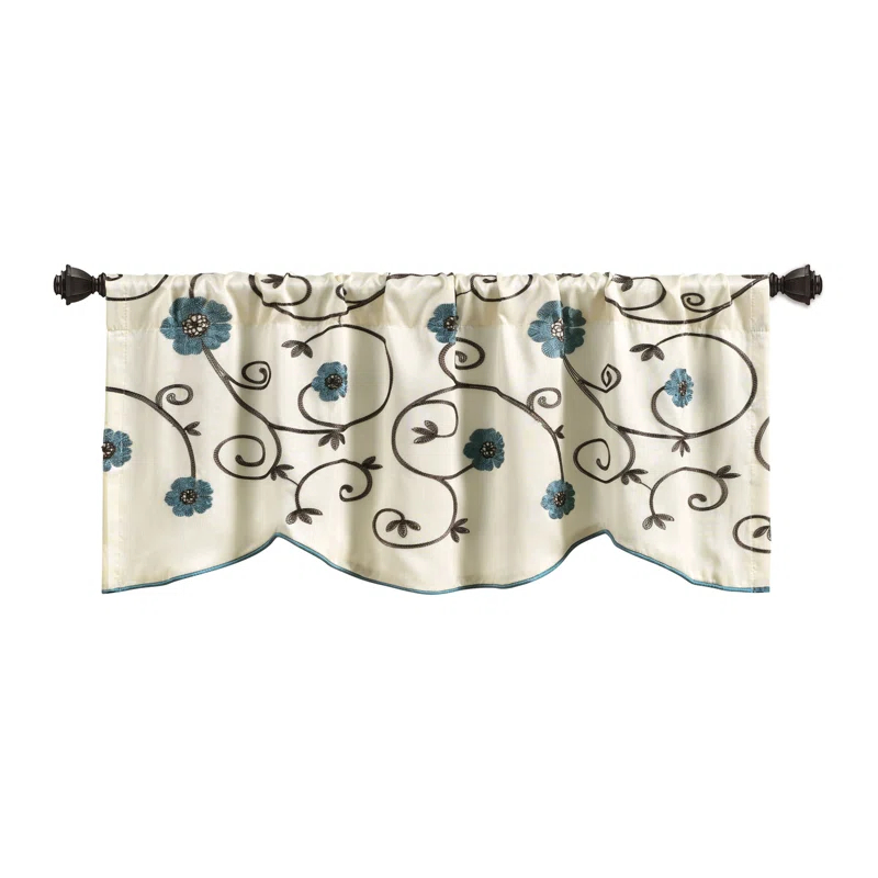 Lush Decor Floral Scalloped 42'' W Window Valance