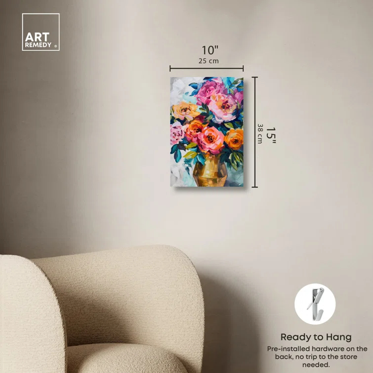 Art Remedy Opalescent Canvas Bright Floral Vases by Art Remedy