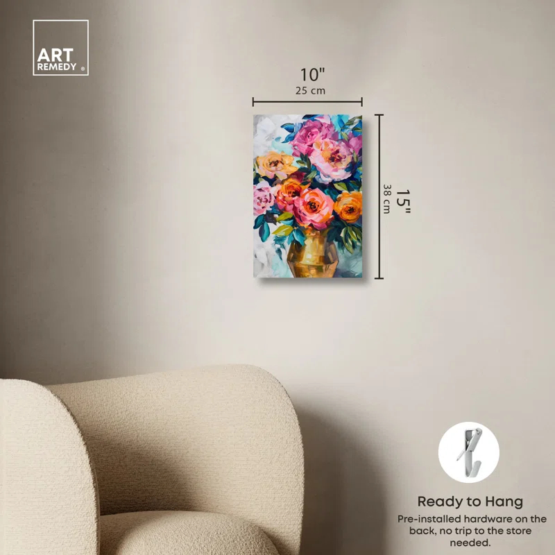 Art Remedy Opalescent Canvas Bright Floral Vases by Art Remedy