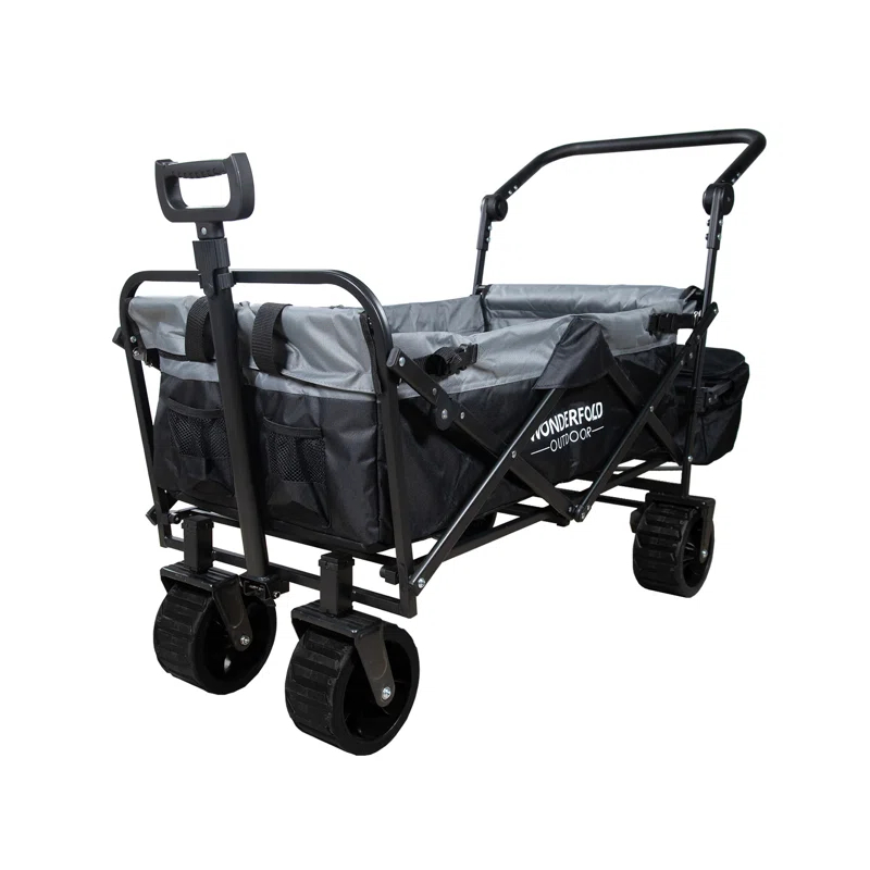 WonderFold Outdoor S3 Push & Pull Folding Utility Wagon With Brakes