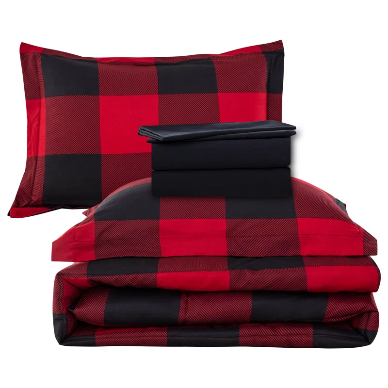 Marina Decoration Red/Black Microfiber Comforter Set & Reviews | Wayfair