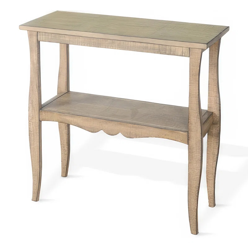 Benjara Rena Side End Table, Scallop Trim, 28 Inch Mahogany | Wayfair