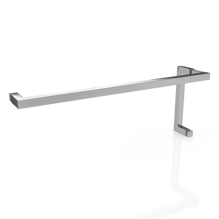 Glass Warehouse Mimas 32.5 in. x 78 in. Fully Frameless Glass Hinge Towel Bar Shower Door TBGH-32-5-CH