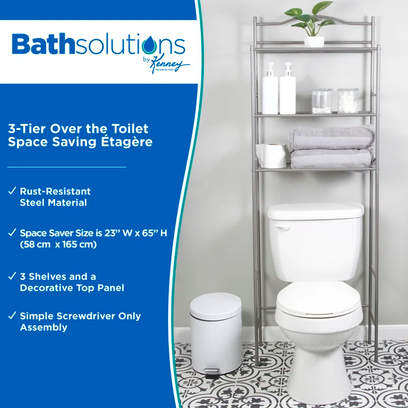 Metal Freestanding Over The Toilet Storage