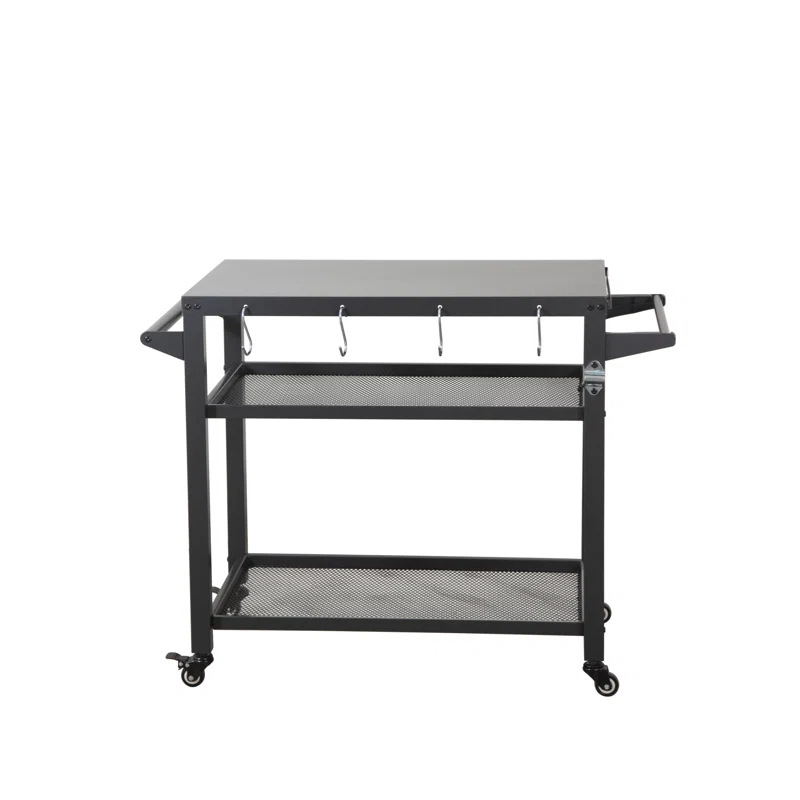 GZMWON 3-Shelf Outdoor Grill Table, Grill Cart Outdoor With Wheels, Pizza Oven Table And Food Prep Table, Blackstone Table Grill Stand  Blackstone Griddle  Outside BBQ