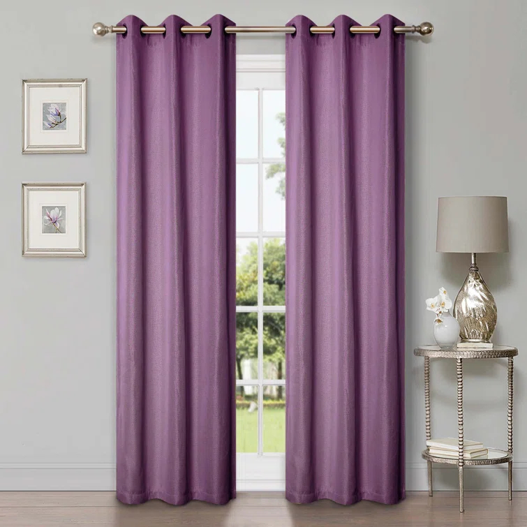 Gracie Oaks Evayah Modern Linen Inspired Classic Solid Room Darkening Curtain Panel (Set of 2)
