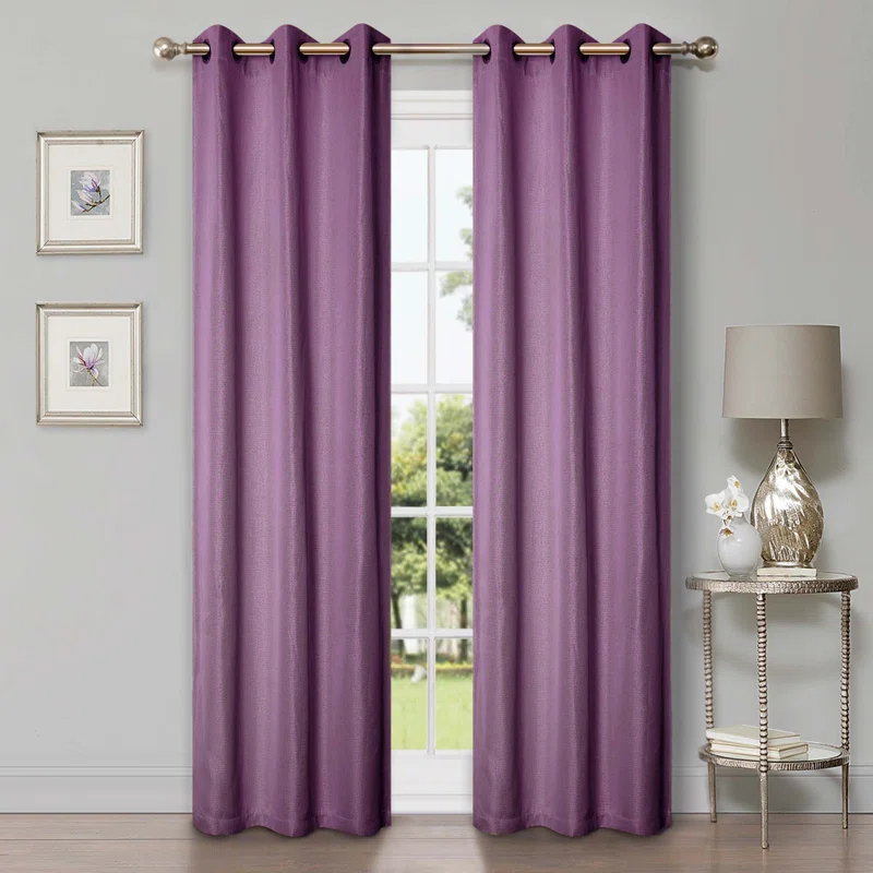 Gracie Oaks Evayah Modern Linen Inspired Classic Solid Room Darkening Curtain Panel (Set of 2)