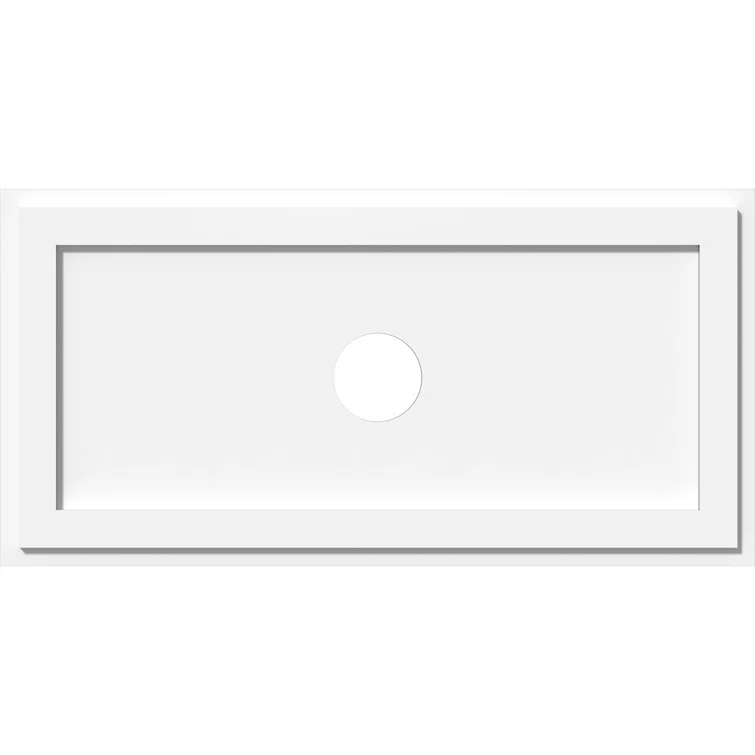 Ekena Millwork 26"W x 13"H x 7"ID x 9"C x 1"P Rectangle Architectural Grade PVC Contemporary Ceiling Medallion CMP34X17RE-04000