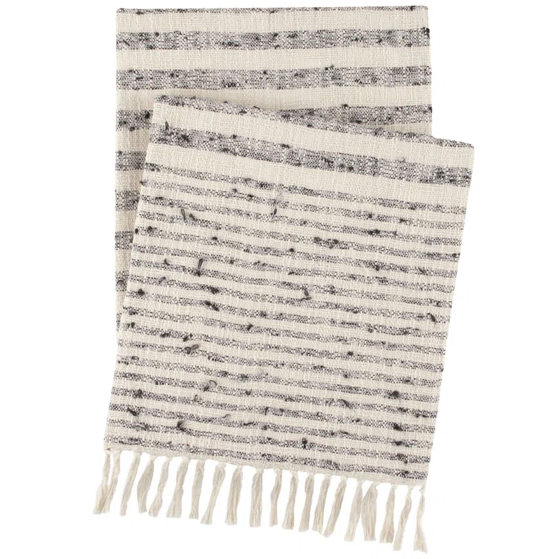 Pine Cone Hill Northville Stripe Black/Ivory Throw