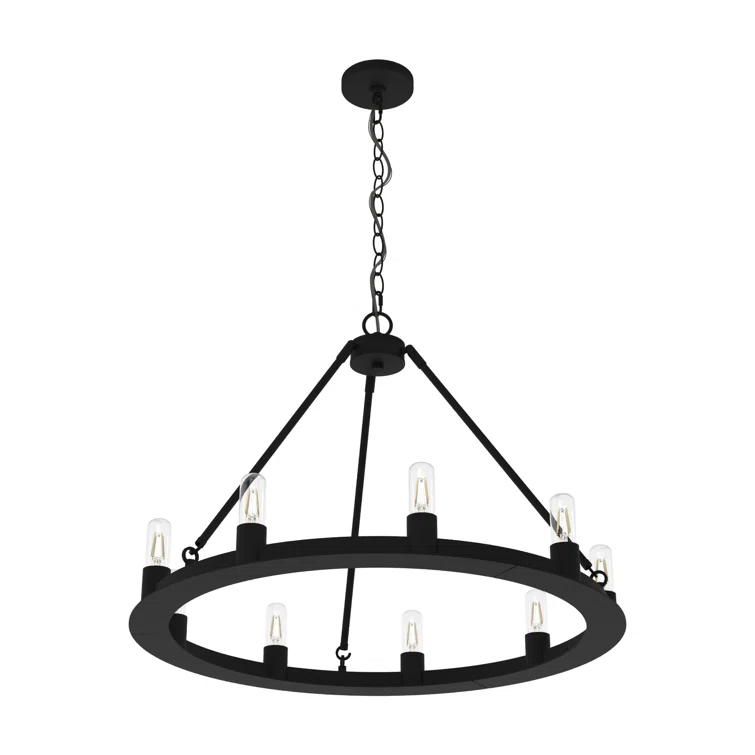 Hunter Fan 9 - Light Unique Wagon Wheel Chandelier & Reviews | Wayfair