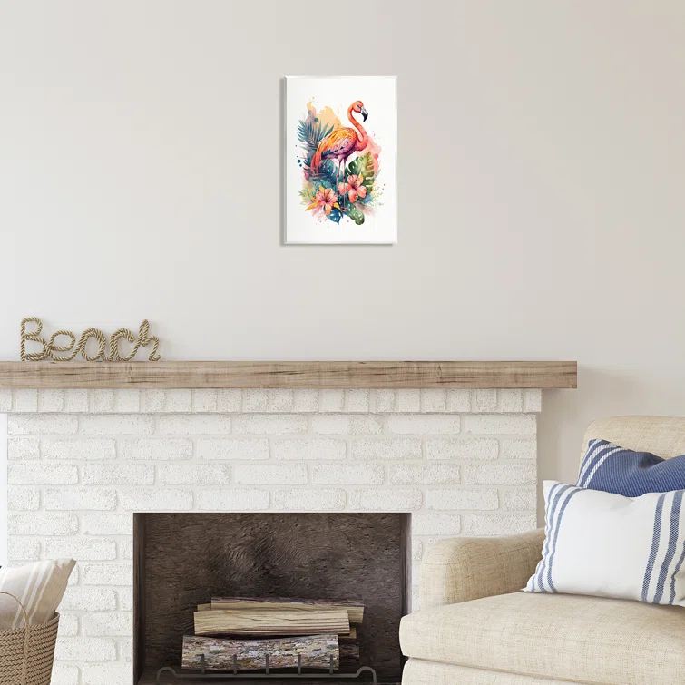 Stupell Industries Ba-032-Framed " Modern Tropical Flamingo " by LSR Design Studio