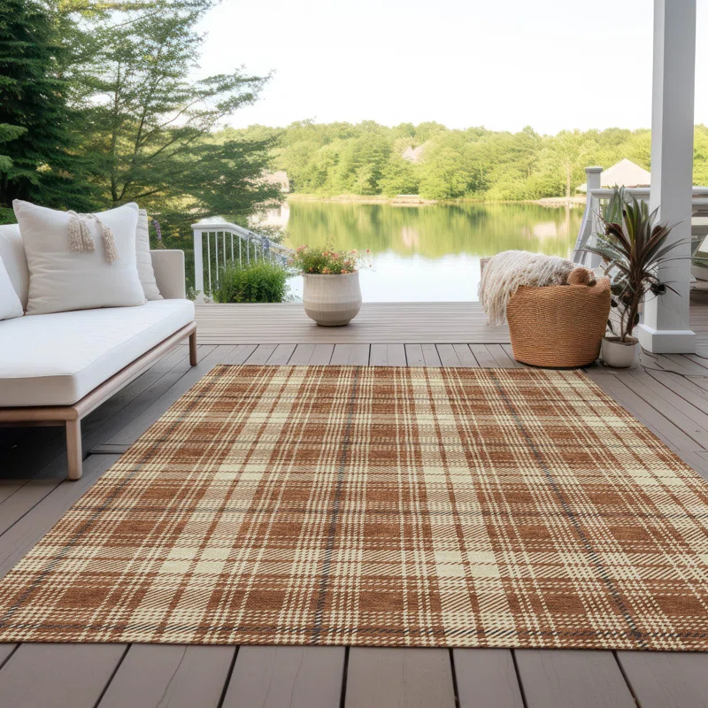 Machine Washable Indoor/Outdoor Chayden ACN993 Paprika Rug