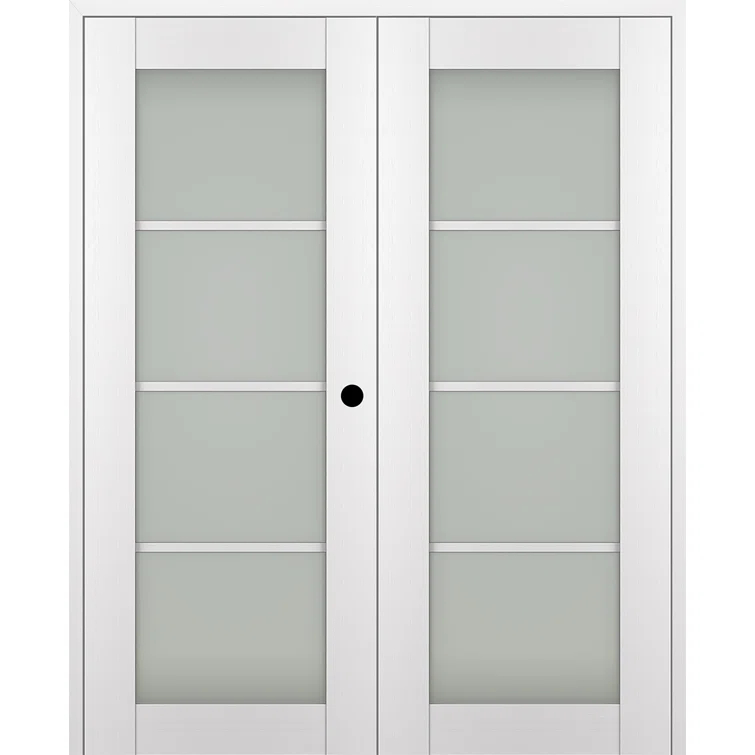 Belldinni Palladio 4 Lite Solid Manufactured Wood and Glass Paneled Prefinished French Door