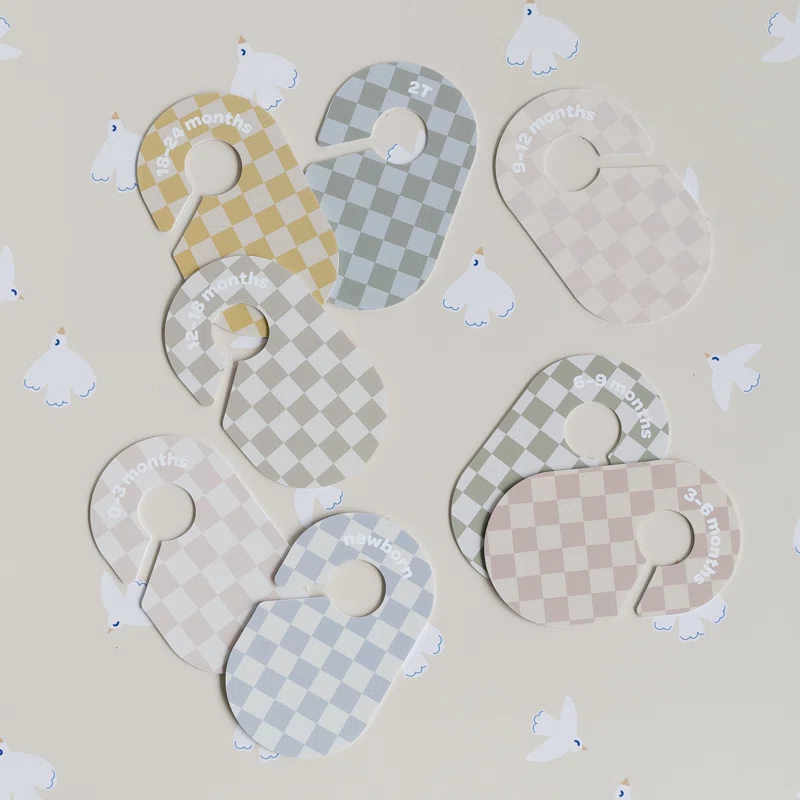 3 Sprouts 3 Sprouts Baby Closet Dividers (Newborn To 24 Months) – Pack Of 8 - Checkerboard