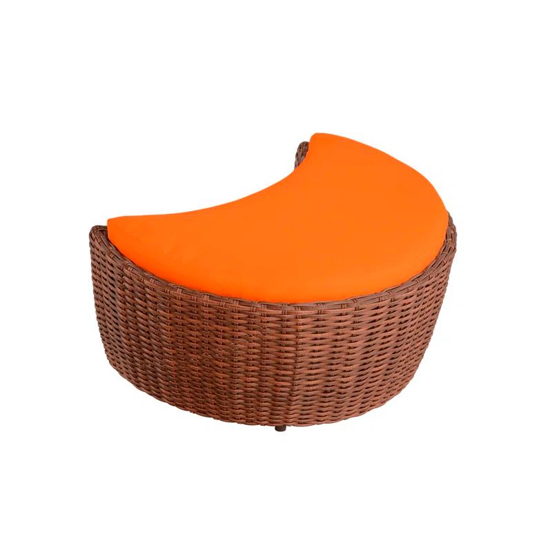 Rianny Wicker Outdoor Ottoman with Sunbrella® Cushion