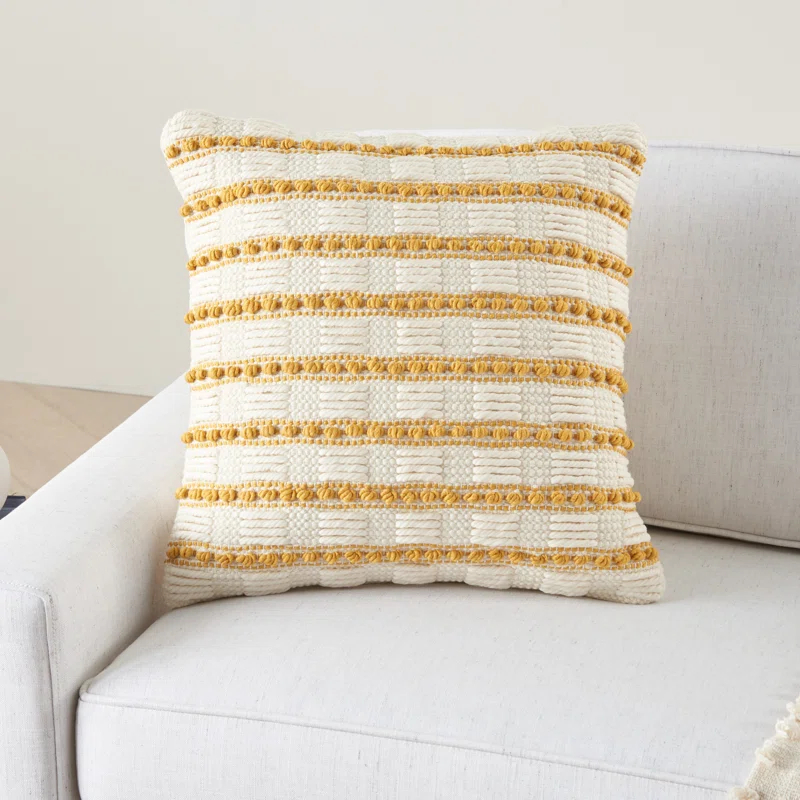 Mina Victory Striped Cotton, Polyester Throw Pillow