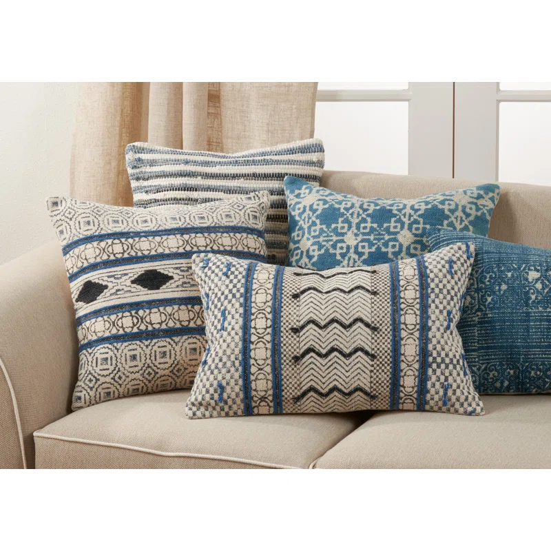 Saro Ridgewater Collection Appliqued Cotton Throw Pillow