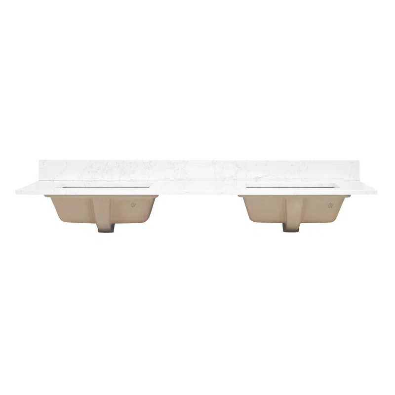 Ceres 61" Engineered Stone Double Bathroom Vanity Top with Sink