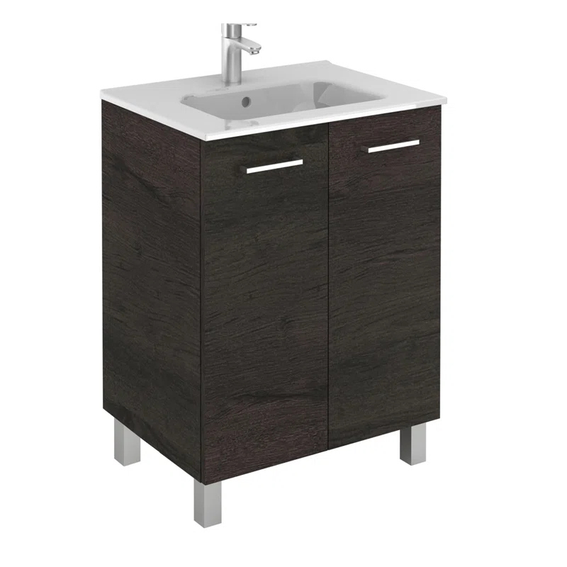 WS Bath Collections Logic 27.6'' Single Bathroom Vanity with Ceramic Top