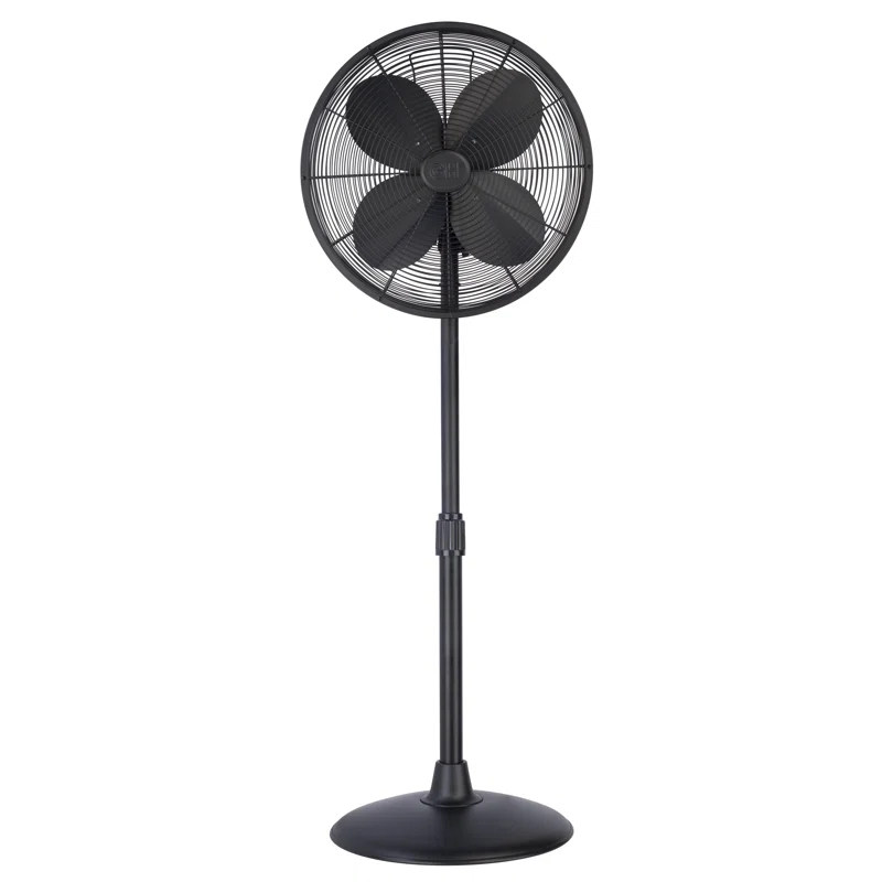 Good Housekeeping All-Metal 3-Speed 16" Oscillating Conference Room Pedestal Fan with Telescopic Height Adjustment (Multiple Finishes Available)