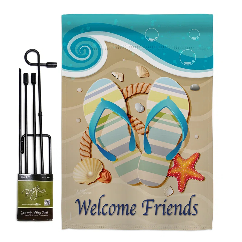 Breeze Decor Double Sided 18.5'' H x 13'' W Polyester Flag Set