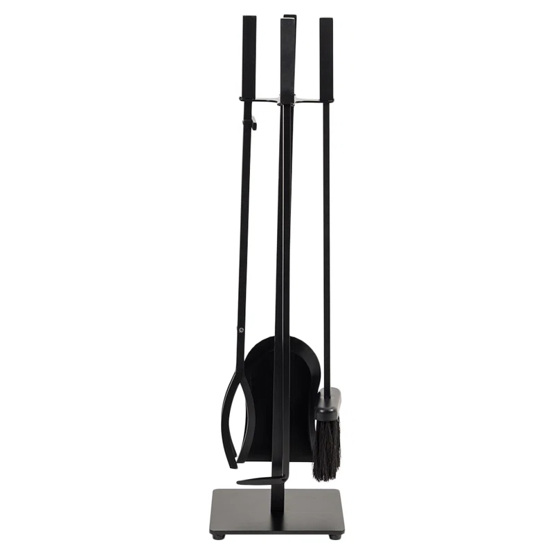 Modern Ember Modern Ember Harriet Fireplace Tool Set - Includes Brush, Shovel, Fire Poker, Tongs and Stand -Steel