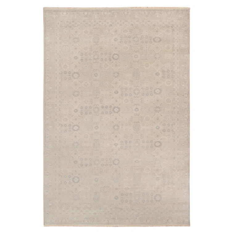 Gray Hand-knotted Wool and Viscose 10' x 14' Area Rug