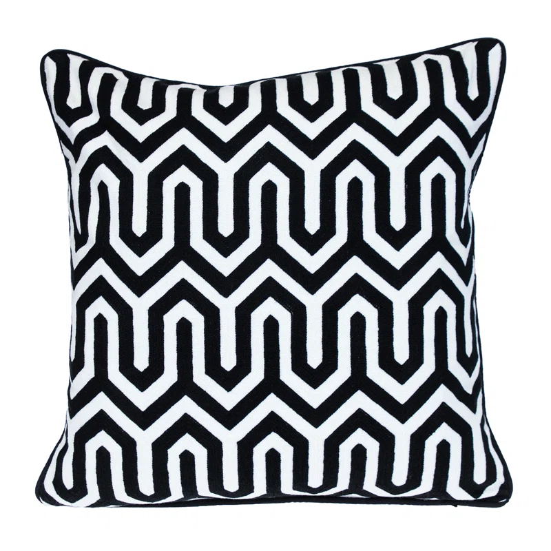 Parkland Collection George Oliver Transitional Geometric Black 20" X 20" Pillow | Wayfair