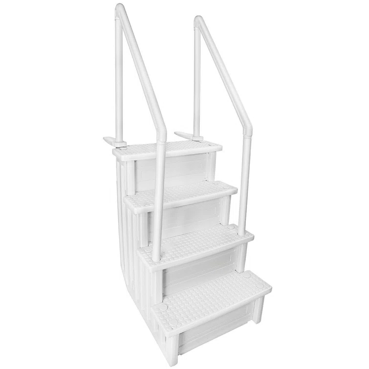 XtremepowerUS XtremepowerUS In-Pool Step Ladder with Handrails for Pools and Decks Up to 54" High