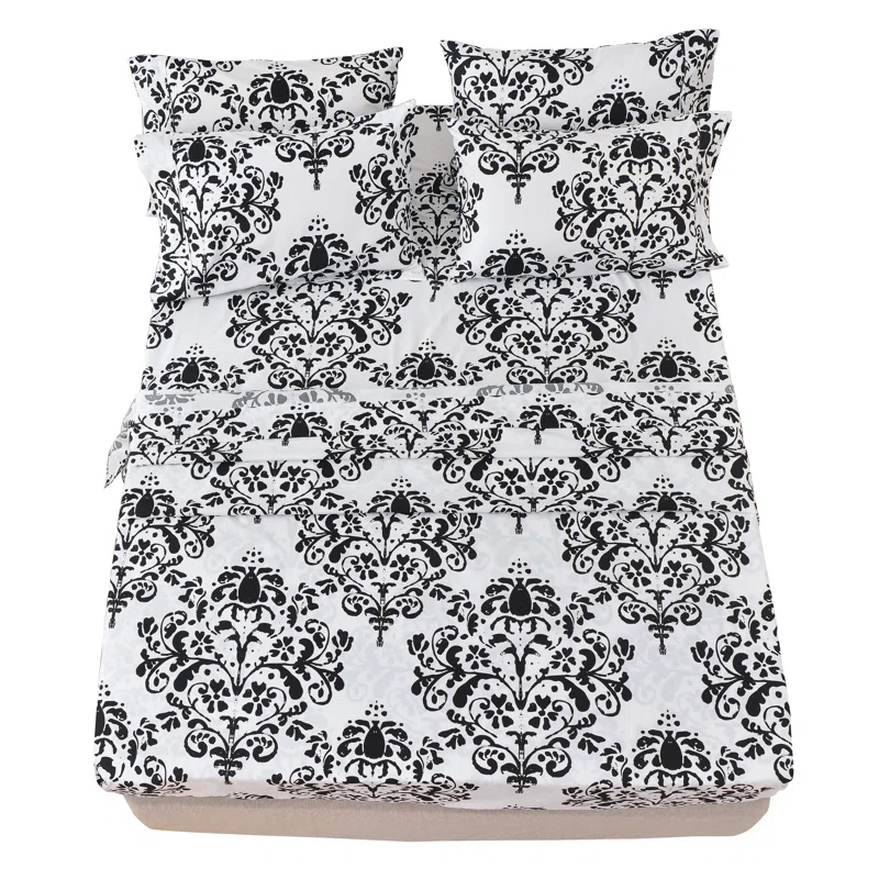 AmericanHomeCollection Microfiber Damask Sheet Set