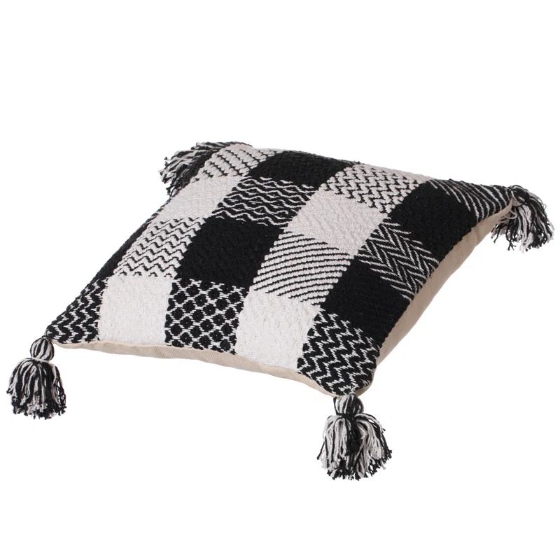 DEERLUX Gingham Throw Pillow