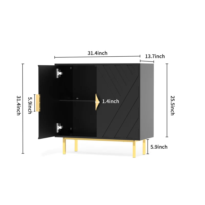 Mercer41 31.5" Modern Accent Cabinet With Shelve