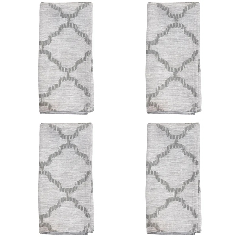 Saro Marrakesh Collection Polyester Geometric Square Napkin (Set of 4)