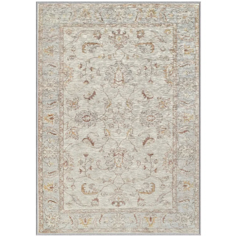 GelPro NeverMove Machine Washable Traditional Jordan Oatmeal Area Rug