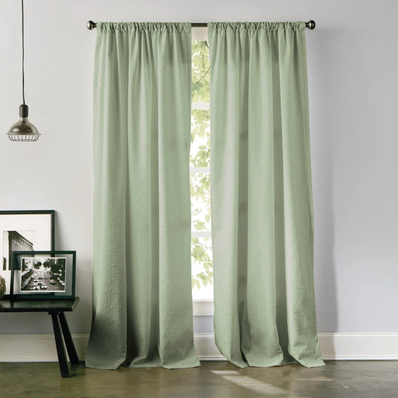 DKNY Chrysanthemum Solid Color Grommet Curtain Panel Pair (Set of 2)
