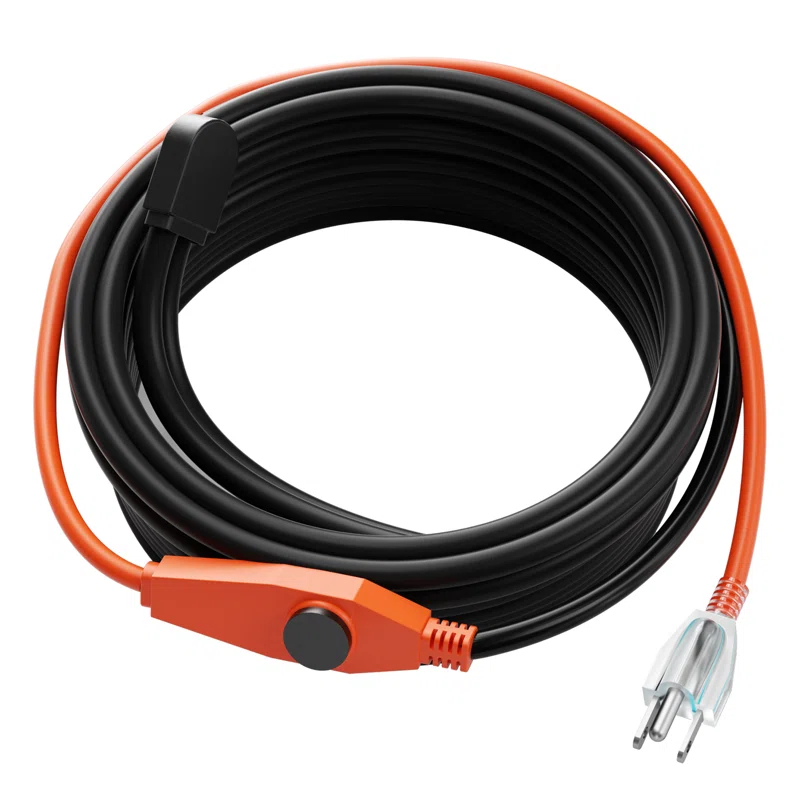 VEVOR Pipe Heating Cable 24FT 7W/FT Heat Tape for Pipes with Built-in Thermostat