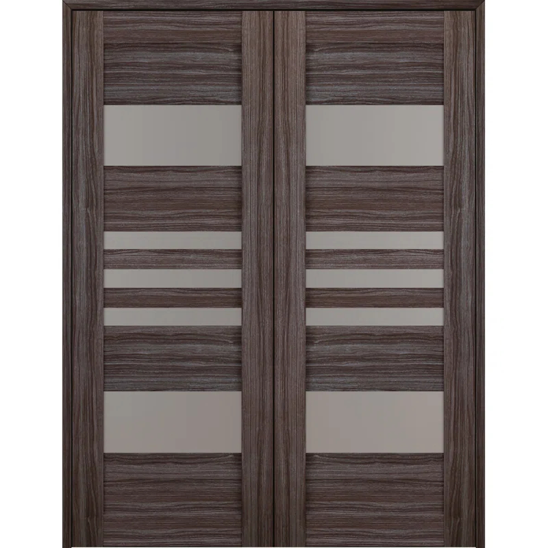 Belldinni Leti Solid Manufactured Wood and Glass Paneled Prefinished Double French Door