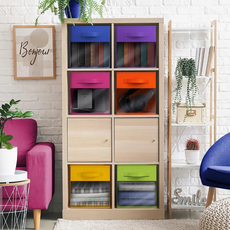 Sorbus Sorbus Storage Bins with Clear Window - 6 Foldable Baskets with Handles