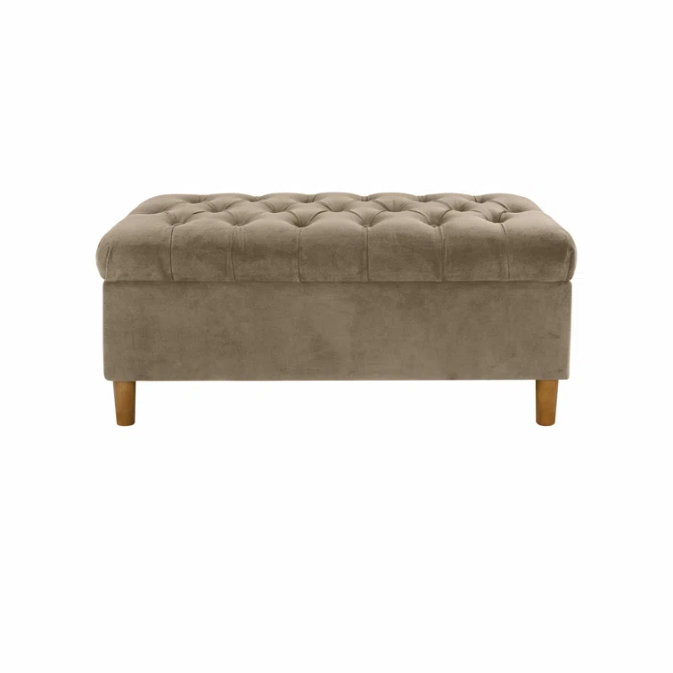 HomePop Velvet Upholstered Storage Bench