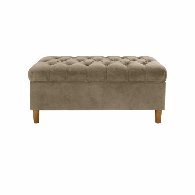 HomePop Velvet Upholstered Storage Bench