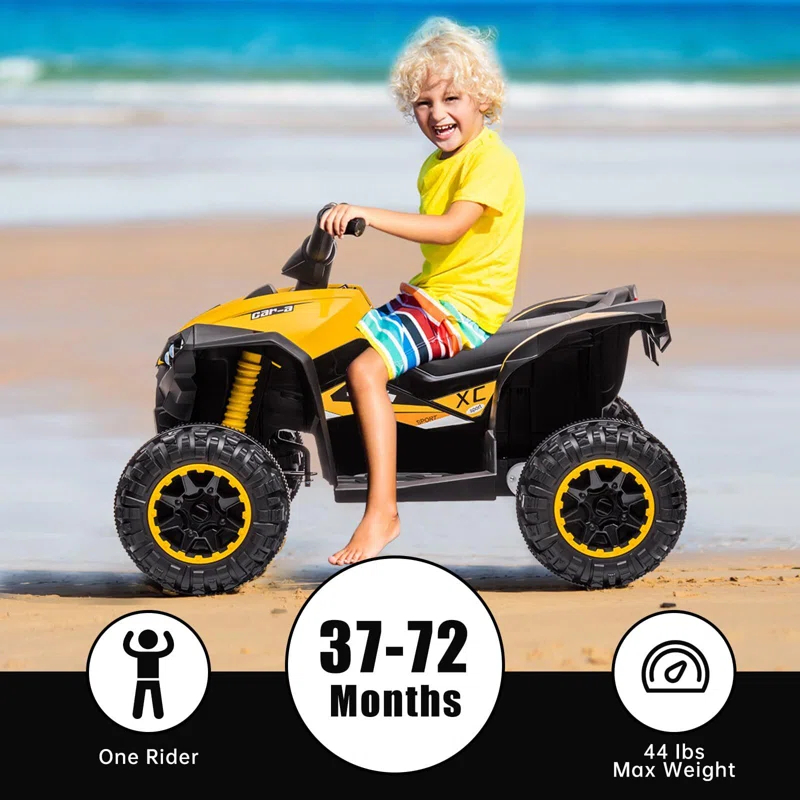 Hetoy 12V Battery Powered Electric Four-Wheeler With Music