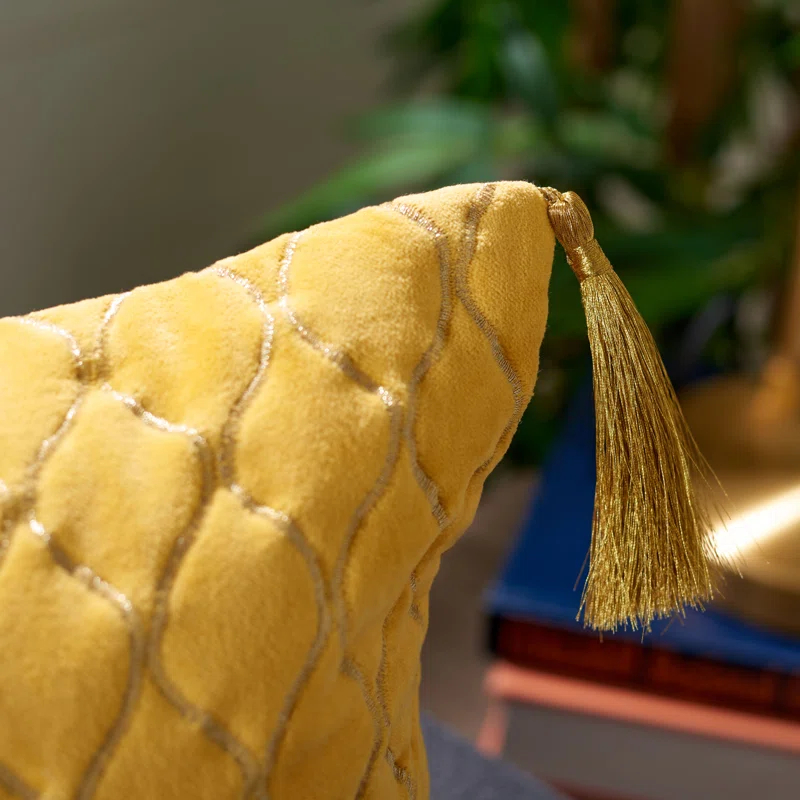 Cilan Tassels Cotton Reversible Throw Pillow